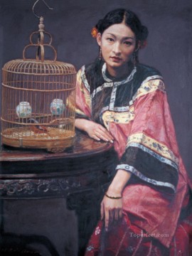 zg053cD177 pintor chino Chen Yifei Chica Pinturas al óleo